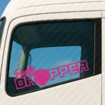 Fuchsia Scania Truck Window Sticker, Panty Dropper with Logo