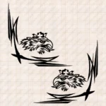 Closeup of Scania Truck Window Sticker, Griffin Head with Dynamic Wave Graphics