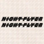Closeup of Night Flyer Truck Window Sticker