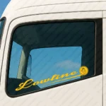 Yellow Scania Truck Window Sticker, Lowline with Griffin in Circle