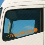 Orange Scania Truck Window Sticker, Topline with Griffin in Cirlce