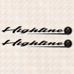 Closeup of Scania Truck Window Sticker, Highline with Griffin in Circle