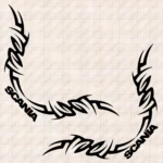 Closeup of Scania Truck Window Sticker, Text Logo with Dynamic Wave Graphics