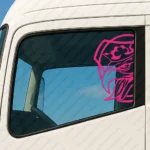 Fuchsia Scania Truck Window Sticker, Half Griffin Badge