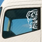 White Scania Truck Window Sticker, Half Griffin Badge