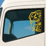 Yellow Scania Truck Window Sticker, Half Griffin Badge