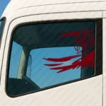 Burgundy Scania Truck Window Sticker, Griffin with Big Wings