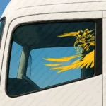 Yellow Scania Truck Window Sticker, Griffin with Big Wings