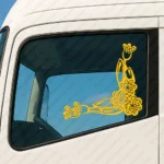 Yellow Flowers Truck Window Sticker, Version 2
