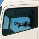 Black Flowers Truck Window Sticker, Version 4