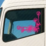 Fuchsia Flowers Truck Window Sticker, Version 4