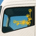 Yellow Flowers Truck Window Sticker, Version 4