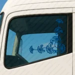 Blue Flowers Truck Window Sticker, Version 5