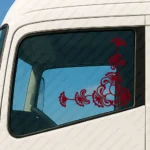 Burgundy Flowers Truck Window Sticker, Version 5