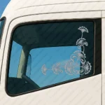 Silver Flowers Truck Window Sticker, Version 5