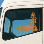 Orange Flowers Truck Window Sticker, Version 6