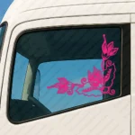 Fuchsia Flowers Truck Window Sticker, Version 7