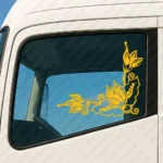 Yellow Flowers Truck Window Sticker, Version 7