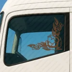 Brown Flowers Truck Window Sticker, Version 8