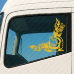 Yellow Flowers Truck Window Sticker, Version 8