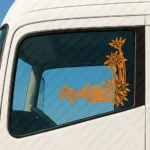 Orange Flowers Truck Window Sticker, Version