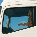 Brown Flowers Truck Window Sticker, Version 11