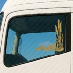 Gold Flowers Truck Window Sticker, Version 11