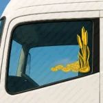 Yellow Flowers Truck Window Sticker, Version 11