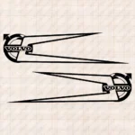 Closeup of Volvo Truck Window Sticker, Classic Logo with Boomerang Style