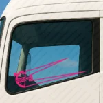 Fuchsia Volvo Truck Window Sticker, Classic Logo with Boomerang Style