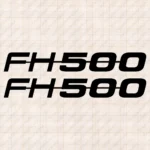 Closeup of Volvo Truck Window Sticker, Bold FH500 Logo