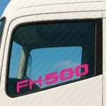 Fuchsia Volvo Truck Window Sticker, Bold FH500 Logo