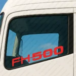 Red Volvo Truck Window Sticker, Bold FH500 Logo