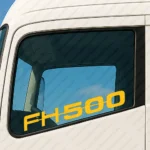 Yellow Volvo Truck Window Sticker, Bold FH500 Logo