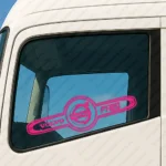 Fuchsia Volvo Truck Window Sticker, FH12 with Classic Logo Inside Frame