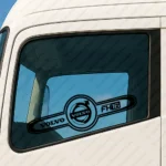 Black Volvo Truck Window Sticker, FH16 with Classic Logo Inside Frame