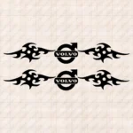 Closeup of Volvo Truck Window Sticker, Big Classic Logo with Dynamic Wave Graphics