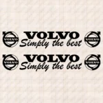 Closeup of Volvo Truck Window Sticker, Simply the Best with Text and Classic Logos