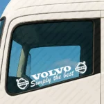 White Volvo Truck Window Sticker, Simply the Best with Text and Classic Logos