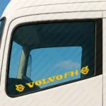 Yellow Volvo Truck Window Sticker, FH with Text and Classic Logos