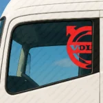 Red Volvo Truck Window Sticker, Half Bold Classic Logo