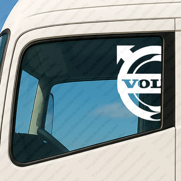 White Volvo Truck Window Sticker, Half Bold Classic Logo