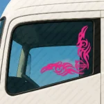 Fuchsia Volvo Truck Window Sticker, Alternative Logo with Tribal Graphics