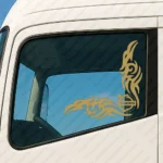Gold Volvo Truck Window Sticker, Alternative Logo with Tribal Graphics