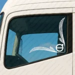 White Volvo Truck Window Sticker, Modern Logo with Flourish Graphics