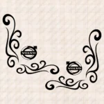 Closeup of Volvo Truck Window Sticker, Classic Logo with Flowing Swirl Graphics