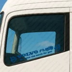 Blue Volvo Truck Window Sticker, FMX We Move the Earth for You with Classic Logos
