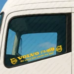 Yellow Volvo Truck Window Sticker, FMX We Move the Earth for You with Classic Logos