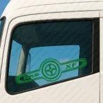 Greece Daf Truck Window Sticker, XF with Text Logo and Symbol Inside Frame