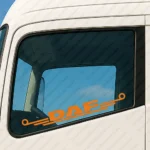 Orange Daf Truck Window Sticker, Modern Wide Version of Logo